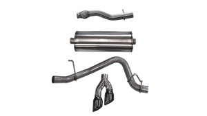 GMC Yukon XL 1500 Performance Exhaust - Single Side Exit - CORSA Performance - Cat-Back, Twin 4in Black Tips - Black - `15-`20 GMC Yukon XL 1500 Performance Exhaust - Single Side Exit - CORSA Performance - Cat-Back, Twin 4in Black Tips - Black - `15-`20
